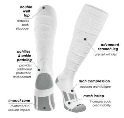 Crunch-Scrunch Over-Calf Sock - Multi-Sport (CRNCHO) | Size Medium Color White