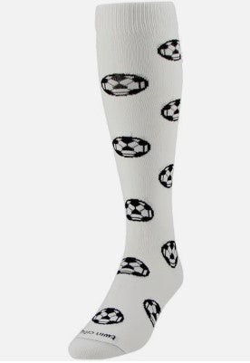 Krazisox Soccer Balls Over the Calf Socks (LP026-061) | Size Small Color White/Black