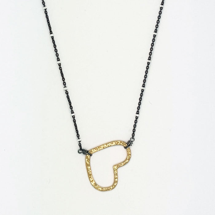 Textured Heart Necklace (N1107) - DanaReedDesigns