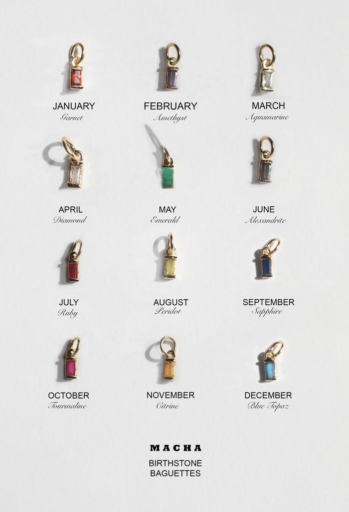 Tiny Birthstone Baguette