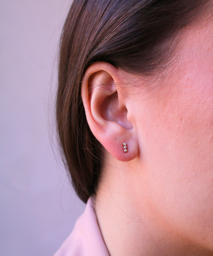 Tiny Diamond Bar Stud