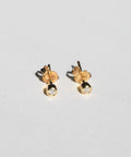 round bezel white diamond earring 14k yellow gold Brooklyn New York