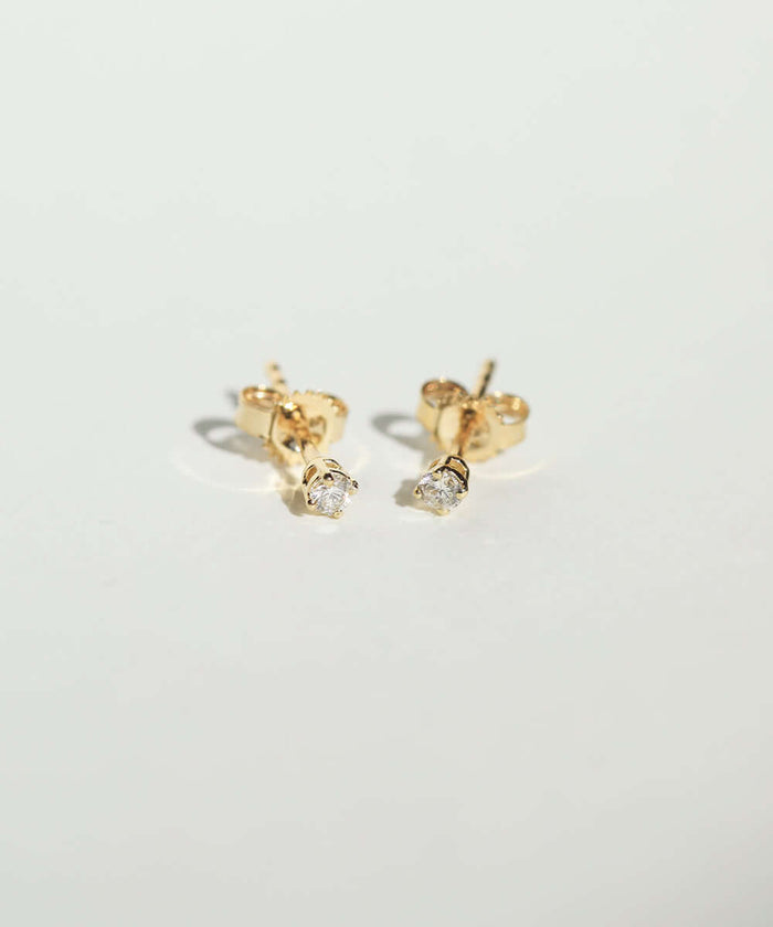 tiny diamond studs earrings gold Brooklyn New York