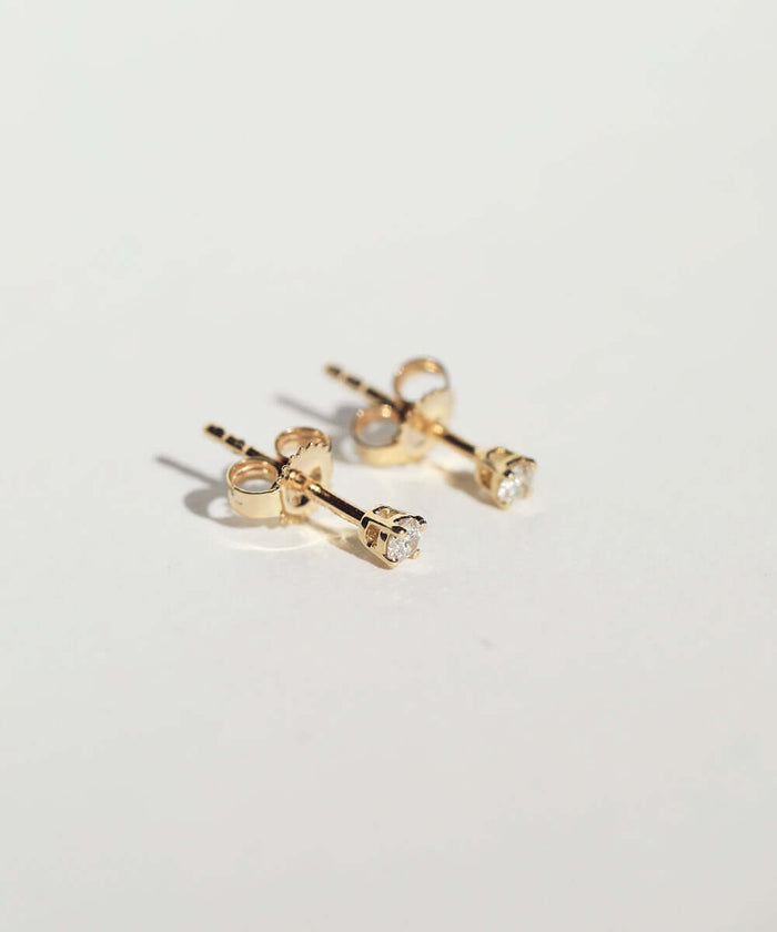 tiny diamond studs earrings gold Brooklyn New York