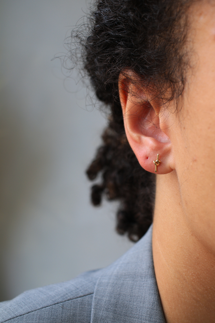 Tiny Love Knot Stud Earrings