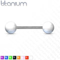 Body Jewelry - Titanium Barbell With Colour Ends 14G