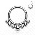 Body Jewelry - Titanium Bead Row Hinged Ring 16G