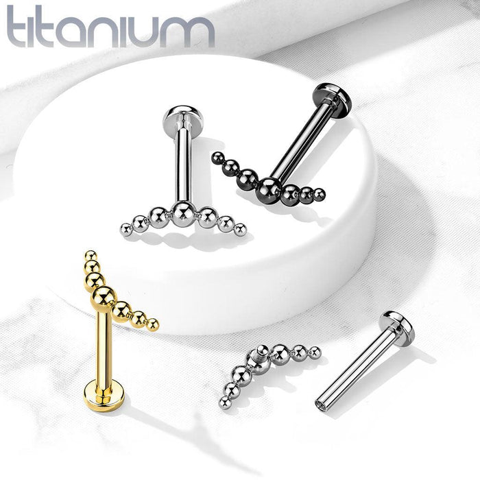 Titanium Beaded Row Labret 16G
