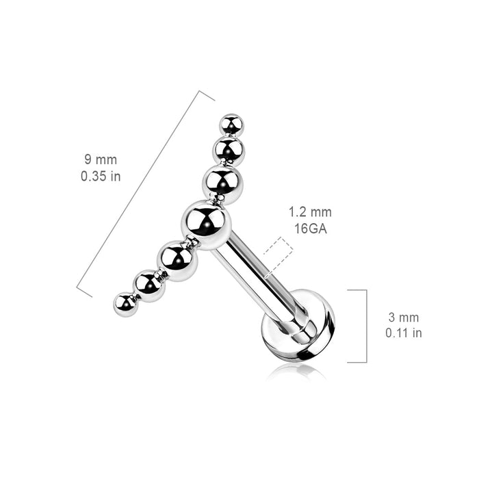 Titanium Beaded Row Labret 16G
