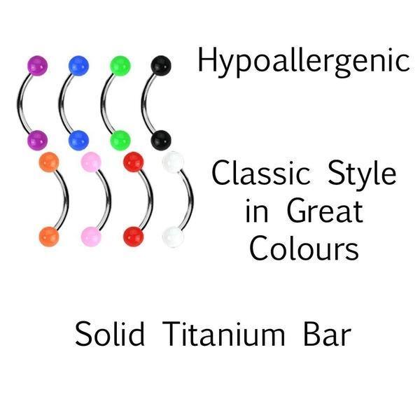 Body Jewelry - Titanium Colour Ball Curve 16G