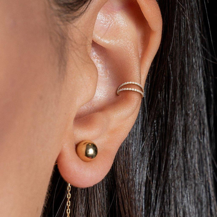 Body Jewelry - Titanium Double Side Paved Hinged Ring 16G