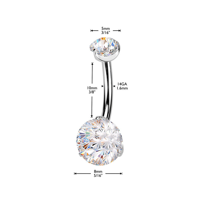 Titanium Fireworks Belly Bar 14G