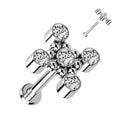 Body Jewelry - Titanium Gem Cross Labret 16G
