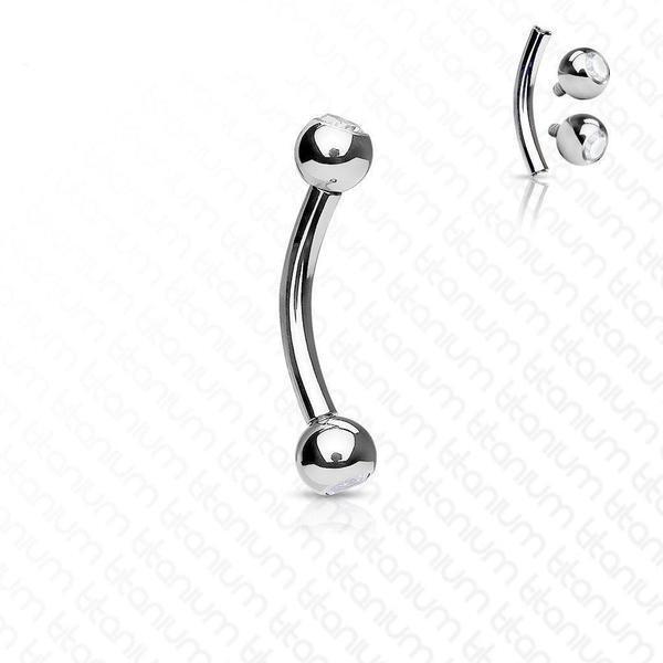 Body Jewelry - Titanium Gem I.T. Curve 16G 14G
