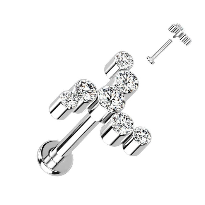 Body Jewelry - Titanium Gem Swirl Labret 16G