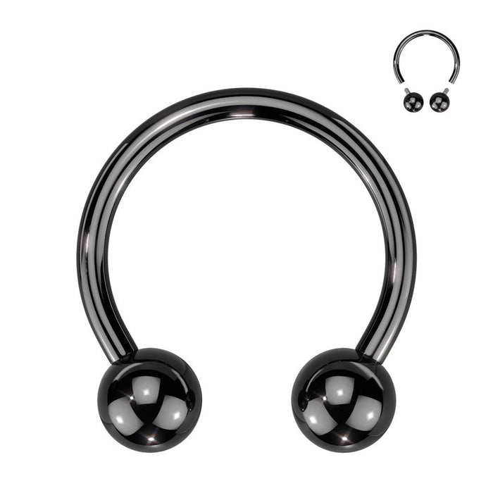 Body Jewelry - Titanium I.T. Black Horseshoe
