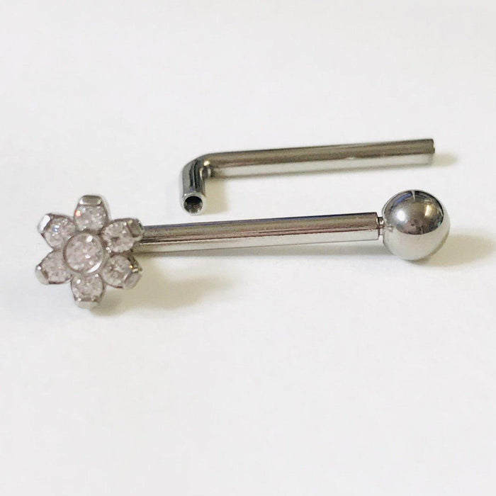 Body Jewelry - Titanium I.T. Flower Christina Bar 14G