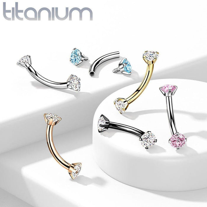 Body Jewelry - Titanium I.T. Gem Curve 16G