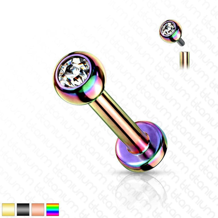 Body Jewelry - Titanium I.T. Gem Labret 16G