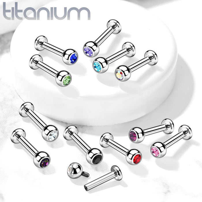 Body Jewelry - Titanium IT Gem Labret 18G 16G 14G