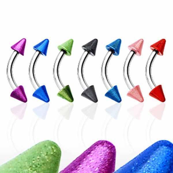 Body Jewelry - Titanium Metallic Spike Curve 16G