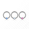 Body Jewelry - Titanium Opal Captive Ring 16G