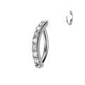 Body Jewelry - Titanium Paved Hinged Curve 16G 8mm