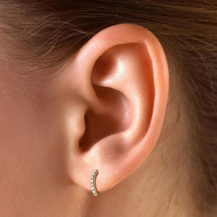 Body Jewelry - Titanium Paved Hinged Curve 16G 8mm