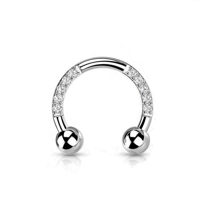 Body Jewelry - Titanium Paved Horseshoe 16G