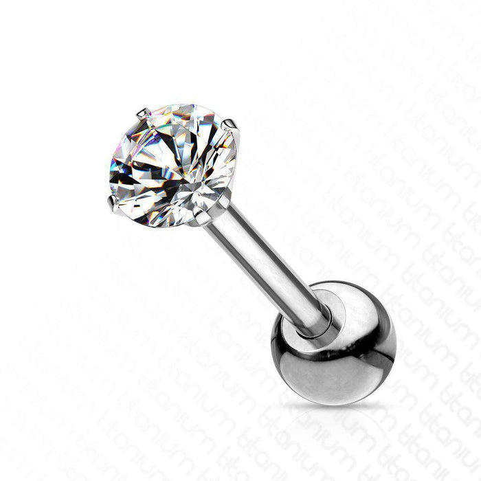 Body Jewelry - Titanium Prong Cartilage Bar 18G 16G