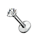 Body Jewelry - Titanium Prong Gem Labret 18G 16G