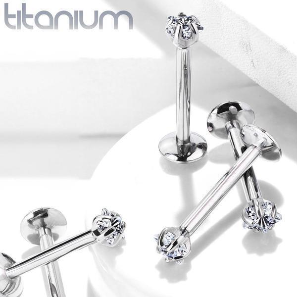 Titanium Prong Star Labret 16G