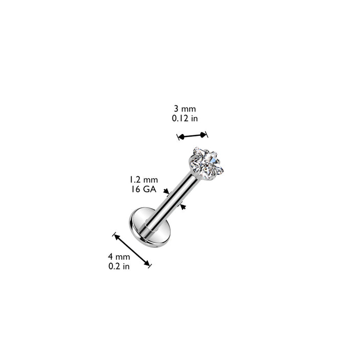 Titanium Prong Star Labret 16G