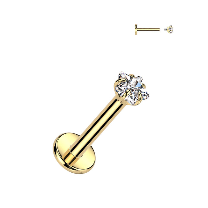 Titanium Prong Star Labret 16G