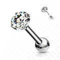 Body Jewelry - Titanium Prong Threadless Cartilage Bar
