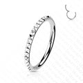 Body Jewelry - Titanium Side Pyramid Cut Hinged Ring 16G
