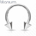 Body Jewelry - Titanium Spike Horseshoe 16G 14G