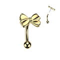 Titanium Threadless Bow Curve 16G