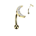 Titanium Threadless Crescent Moon Curve 16G