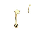 Titanium Threadless Flower Curve 16G
