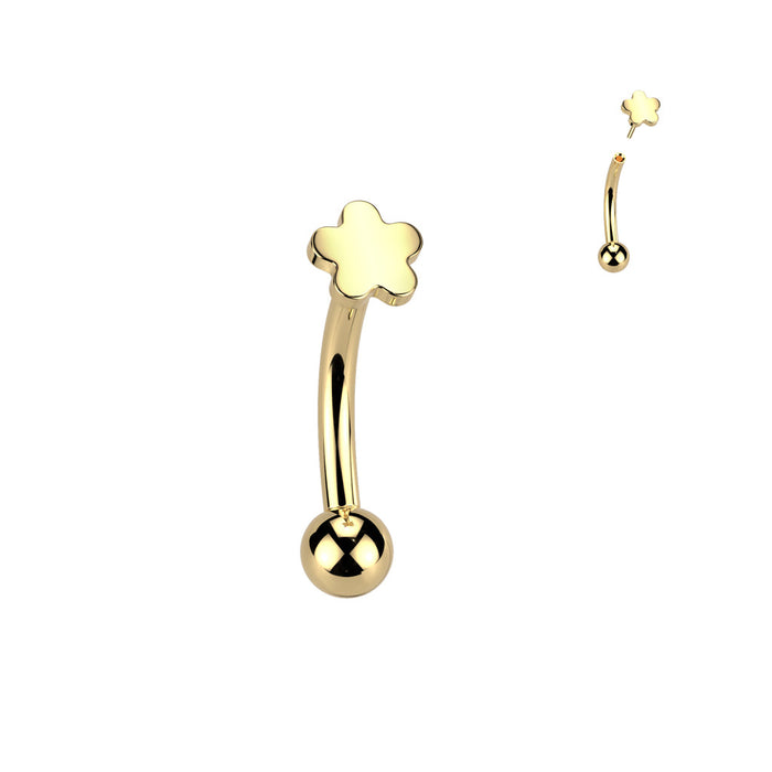 Titanium Threadless Flower Curve 16G
