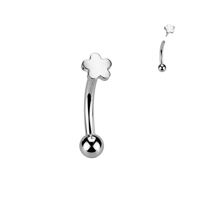 Titanium Threadless Flower Curve 16G