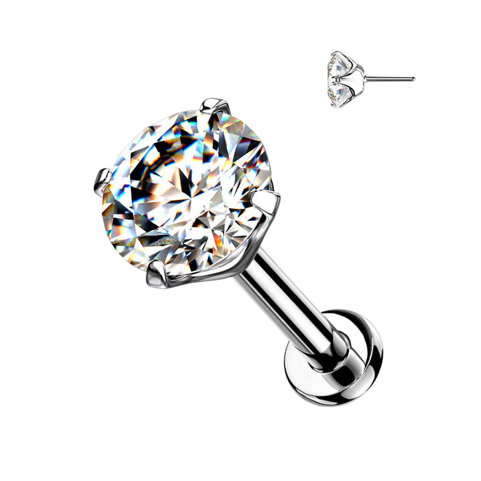 Titanium Threadless Prong Gem Labret