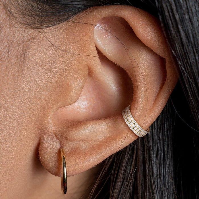 Titanium Triple Side Paved Hinged Ring 16G