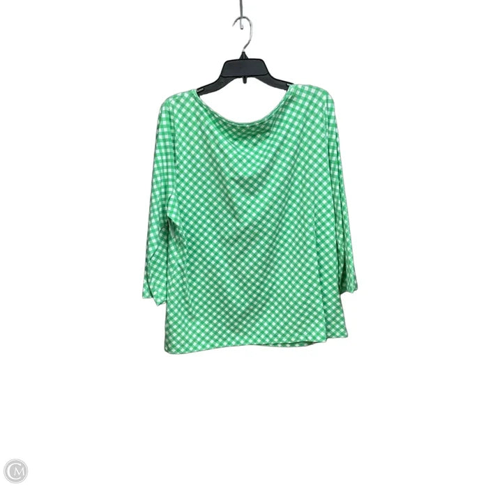 Top 3/4 Sleeve By Talbots In Plaid Pattern, Size: Xl