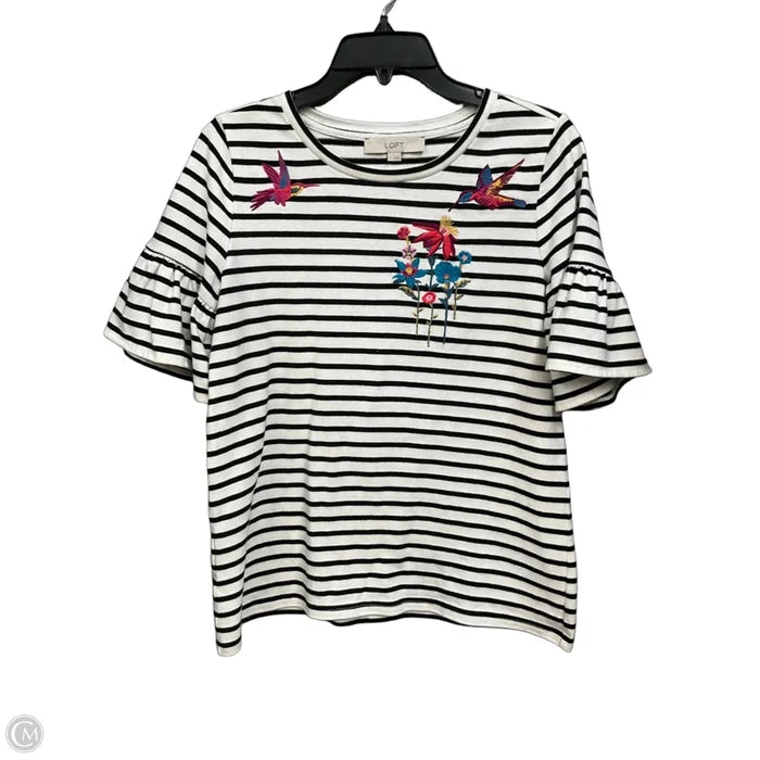 Top Short Sleeve By Loft In Striped Pattern, Size: S