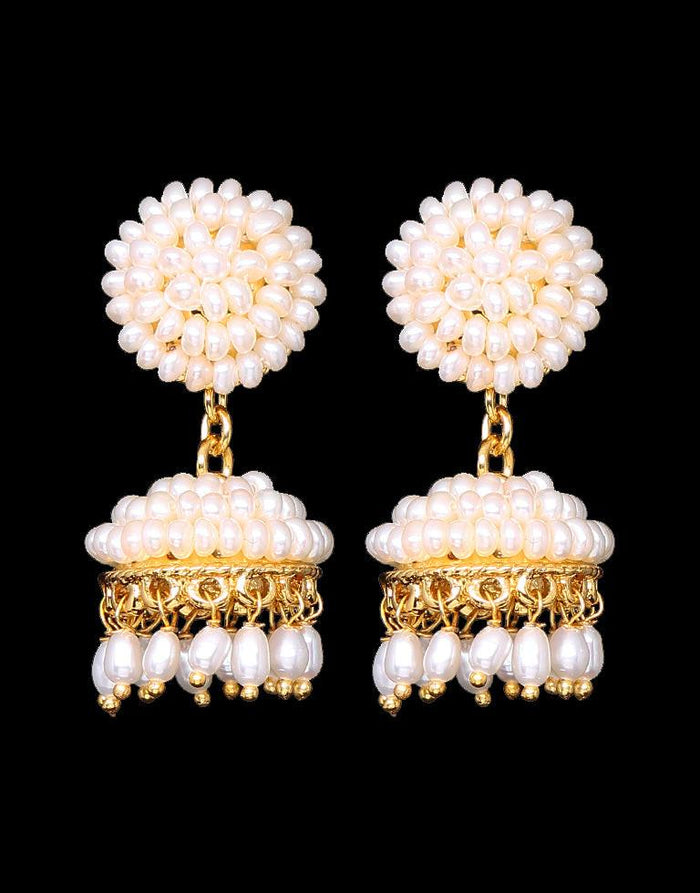 Traditional Freshwater Seed Pearl Tops With Jhumka Changeable