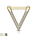 Body Jewelry - Triangle Paved Septum Clicker 16G