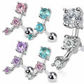 Body Jewelry - Triple Gem Cartilage Bar 16G