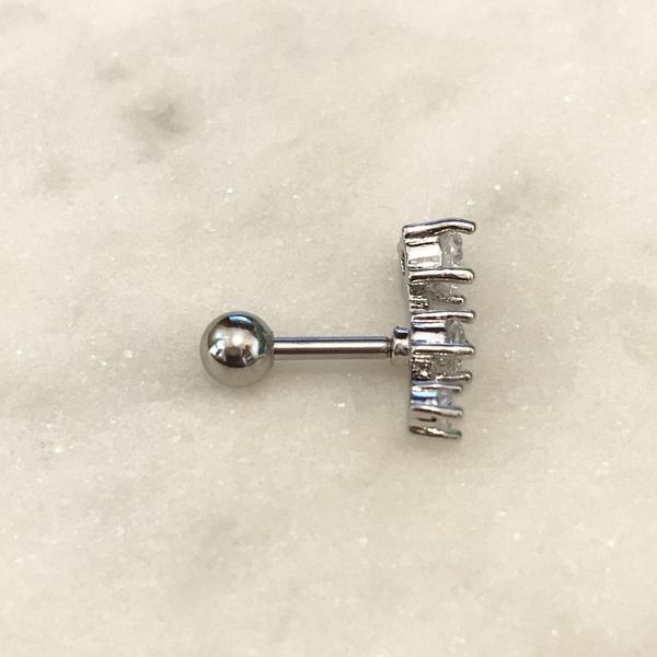 Body Jewelry - Triple Gem Cartilage Bar 16G